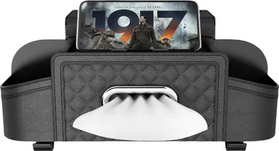 Leder Fernbedienungshalter Mit 5 Fächern – Mops-Design, TV-Organizer Für Nachttisch & Couchtisch