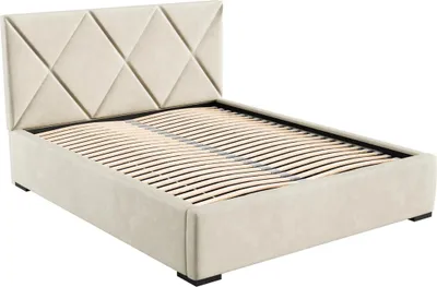 Obrázek produktu pro Postel Béžová dvoulůžková postel Styl Elegantní čalounění postele Látkové ložnice Moderní