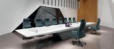 Produktbild von r Weißer Konferenztisch Designer Arbeitszimmertisch