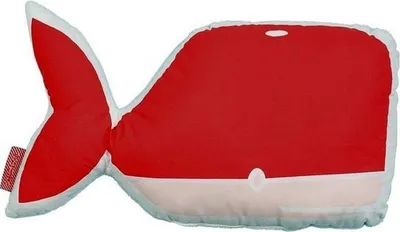 Image de Coussin décoratif - Coussin décoratif blanc baleine océan/rouge