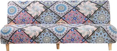 Produktbild von Futon Schonbezug Armlose Sofabezug Stretch Schlafsofa Schonbezug Protector Elastic (1,Böhmen)