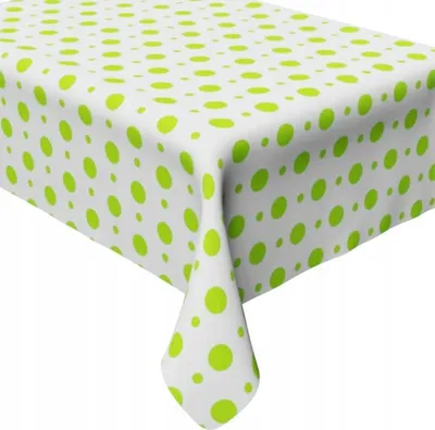Zdjęcie produktu dla Obrus foliowy w kropki - ZIELONY - 100 x 130 cm