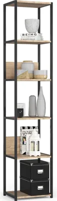 Image de Akord Étagère Métallique Loft Noir/Chêne Sonoma 40X32X192