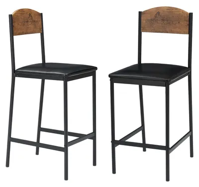 Image de Chaises de salle à manger - Lot de 2 - Rembourrées - Piètement en métal - Style industriel moderne - Pour la cuisine et la salle à manger - Rétro