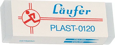 A Läufer PLAST-0120 eraser is shown on a white background.