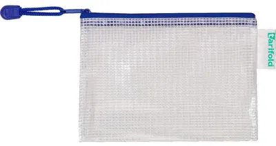 Produktbild von Quantore - Aufbewahrungstasche mit Reißverschluss 175x125mm PVC blau | 8 Stück