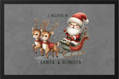 Produktbild von I Believe in Santa Reindeer Lustiges Weihnachtsmotiv Fußmatte Geschenkidee witziges Design Weihnachten