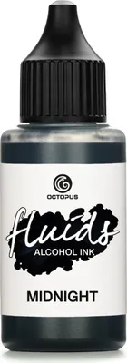 Immagine prodotto di Octopus Fluids Alcohol Ink MIDNIGHT, inchiostro alcolico per Fluid Art e resina, nero