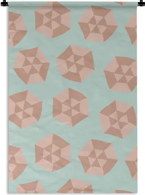 Produktbild von MuchoWow® Wandteppich Wandbehang Sommer - Sonnenschirme - Abstrakt 90x135 cm Tapisserie Dekoration Wandtuch - Baumwolle - Wandskulptur