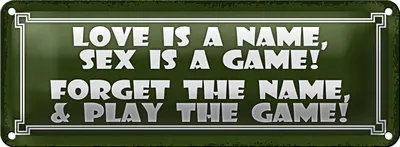 Produktbild von Blechschild Spruch 27x10cm Love is a name sex is a game Dekoration