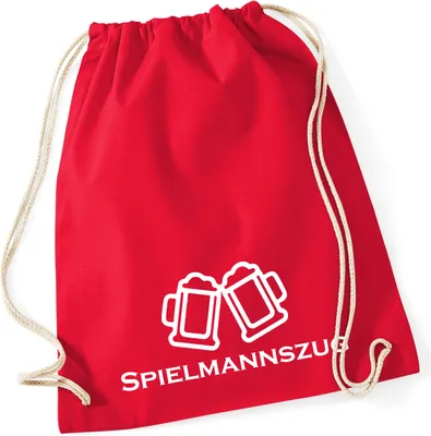 Produktbild von Huuraa Turnbeutel Spielmannszug Schützenfest 12 Liter Classic Red Baumwolle Rucksack Geschenkidee