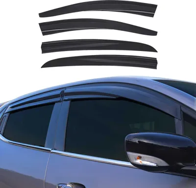 Image de Déflecteurs de Vent pluie d'air pour Renault Fluence 2010-2021 Acrylique Noir 4x