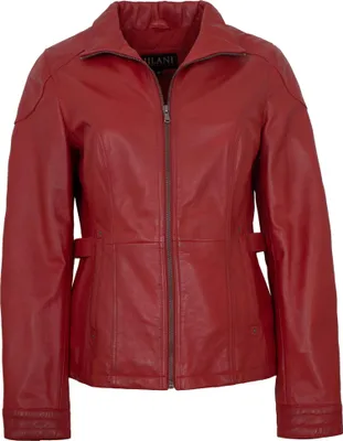 Produktbild von Jilani Collection - Damen Lederjacke Lammnappa rot : 38