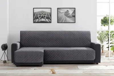 Produktbild von Veloursbezug für Ecksofa, Ecksofa, Ottomane Sofa 240 cm + Silikonpaspel, rutschfest, schützend, Tagesdecke