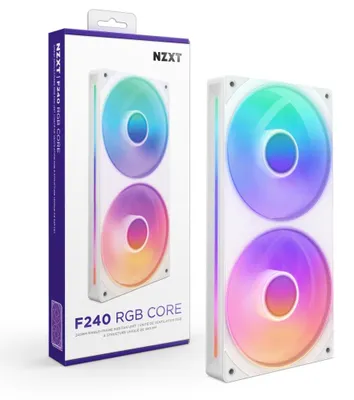Zdjęcie produktu dla NZXT F240 RGB Core - Wentylator RGB o średnicy 240 mm - kolor biały