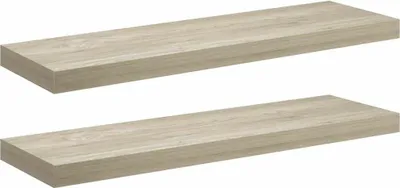Zdjęcie produktu dla Półki Ścienne, 2 Szt., Kolor Dębowy, 80 X 23,5 X 3,8 Cm, Mdf Lumarko!