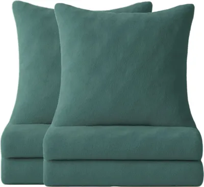 Produktbild von Winter Bettwäsche Bubble Optik Uni Wende Teddy Plüsch Nicki Kuschelig Flauschig Warme Weiche  Flanell Cashmere Touch, Größe:155x220 cm / 4 teilig, Farbe:Smaragdgrün