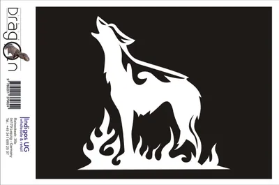 Produktbild von Aufkleber / Autoaufkleber - JDM / Die cut / Auto / OEM - Flammenwolf 120x120mm rot - Heckscheibe / Heckscheibenaufkleber