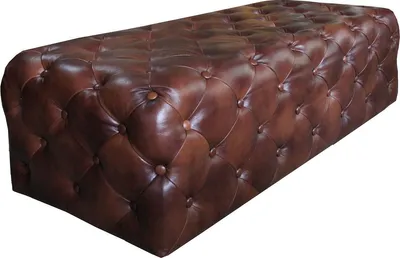 Produktbild von Casa Padrino Luxus Chesterfield Echtleder Fußhocker Dunkelbraun 140 x 60 x H. 42 cm - Luxus Möbel