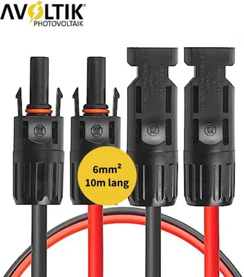 Produktbild von 10 Meter MC4 Solarkabel Paar 6mm² Durchmesser Verbindungskabel PV Kabel Verlängerungskabel Solarmodul