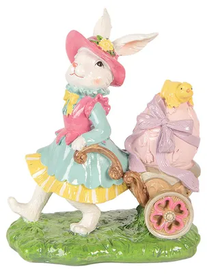 Productafbeelding van Clayre & Eef Decoratieve figuur, konijn, 19x11x23 cm, wit, kunststof