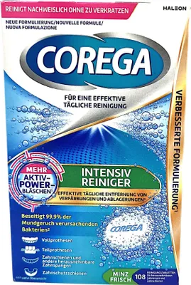 Image de Corega Nettoyant intensif pour prothèses dentaires Taps 108 pièces