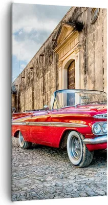 Produktbild von Bild auf Leinwand - Leinwandbild - Auto Klassiker Kuba Chevrolet - 65x120cm - Wand Bild - Wanddeko - Leinwanddruck - Bilder - Kunstdruck - Wanddekoration - Leinwand bilder - Wandkunst - PA65x120-0506