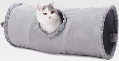 Produktbild von Katzentunnel, großer Katzen Tunnel, Faltbar Katzentunnel Katzenspielzeug mit Ball Rascheltunnel, für Katzen, Hasen und andere Tiere(1 Höhlen 67 * 30cm)