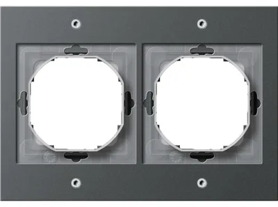 Image de Cadre Gira, double, TX44, encastré IP44, anthracite, 1 pièce.