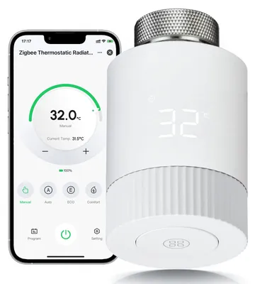 ZigBee Thermostatventil, smart, App-Steuerung, weiß, M30 x 1,5