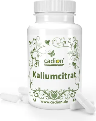 Produktbild von Cadion Kalium Kapseln mit reinem Tri- Kaliumcitrat PUR (80 Kapseln) ohne Füllstoffe
