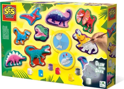 Produktbild von SES Creative 01292 Gips Gieen Dino-Fantasie, Dinosaurier Bastelset fr Kinder