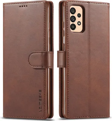 Image de Etui pour Samsung Galaxy A33 5G, étui en cuir avec fermeture magnétique et support, étui de protection Marron