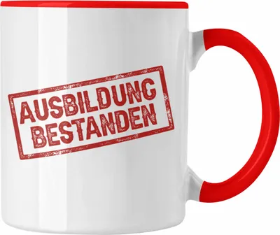 Produktbild von Trendation - Ausbildung Bestanden Stempel Geschenk Tasse Geschenkidee Bestandene Prüfung Abschluss 2023  (Rot)