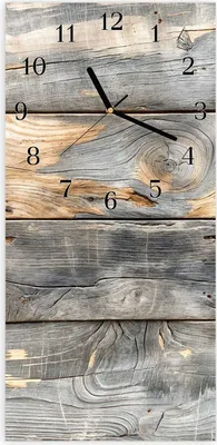 Produktbild von Wanduhr aus Glas mit Motiv Vintage Holzplanken- 30 x 60 cm - inkl. Aufhängesystem