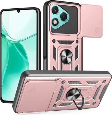 Produktbild von Outdoor Panzer Hülle für Honor 400 Lite Handyhülle mit Slide Kameraschutz Ringhalter in Rosegold