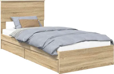 Obrázek produktu pro Postel s úložným prostorem s čelo Sonoma dub 100 x 200 cm