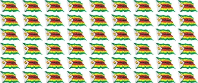 Produktbild von Mini Aufkleber Set - Pack wehend - 20x12mm - selbstklebender Sticker - Simbabwe - Flagge / Banner / Standarte fürs Auto, Büro, zu Hause und die Schule - 54 Stück