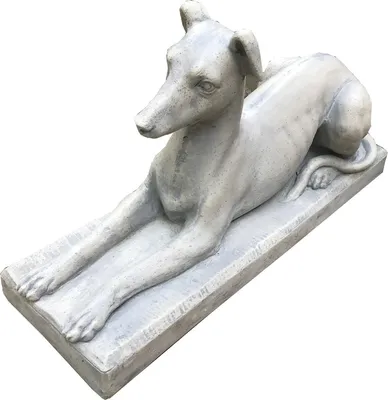 Obrázok produktu pre Casa Padrino Secesná záhradná socha Pes Masívny a ťažký 83 x 27 x V47 cm - záhradná socha Dekorácie v antickom štýle Sivá