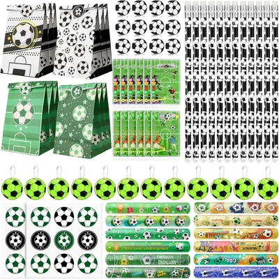 Productafbeelding van Voetbalcadeautje voor jongens - Set van 90 - Voetbal - Cadeautje voor kinderverjaardag - Potlood - Gum - Flipperspel