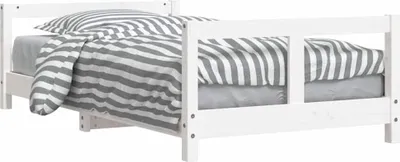 Obrázek produktu pro vidaXL Dětská postýlka White 80x160 cm Masivní borovicové dřevo