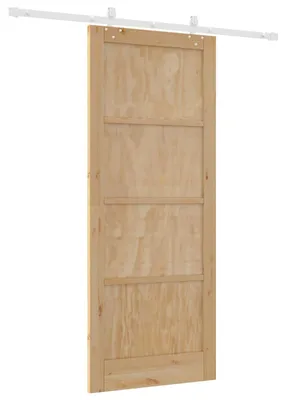 Zdjęcie produktu dla Drzwi przesuwne vidaXL w kolorze naturalnym i białym, 86 x 211 cm, z litego drewna sosnowego