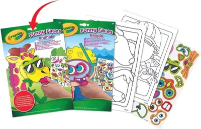 Image de Crayola - pages de coloriage de visages drôles + autocollants