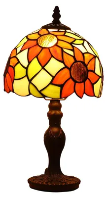 Obrázok produktu pre Stolná lampa, vintage štýl, výška 20 cm, lampa s vitrážovou tienidlo, vhodná do obývačky a spálne