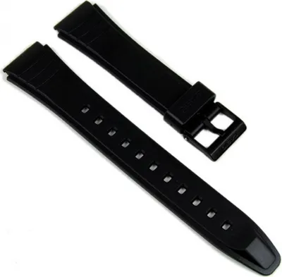 Produktbild von Casio Collection Uhrenarmband 19mm | Resin Schwarz AW-49HE AW-49