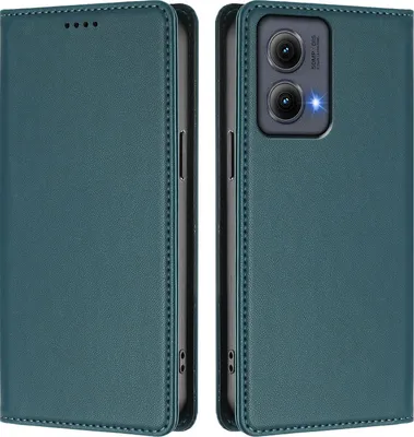 Produktbild von Handyhülle für Motorola Edge 2024, Kunstleder Klapphülle Stoßfeste Magnetische Hülle mit Ständer Grün