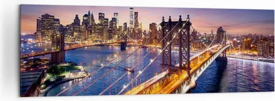 Produktbild von Bild auf Leinwand - Leinwandbild - Usa amerika new york manhattan - 160x50cm - Wand Bild - Wanddeko - Leinwanddruck - Bilder - Kunstdruck - Wanddekoration - Leinwand bilder - Wandkunst - AB160x50-2820