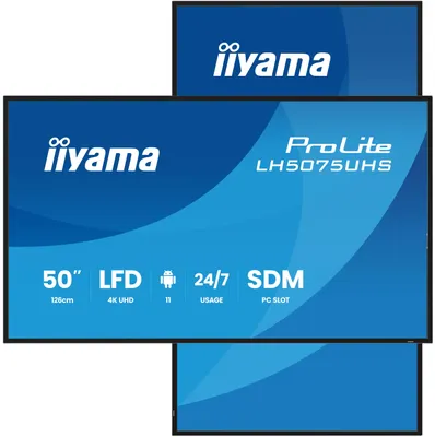 Produktbild von iiyama LH5075UHS-B2AG Signage-Display Digital Signage Flachbildschirm 125,7 cm (49.5") LCD WLAN 500 cd/m² 4K Ultra HD Schwarz Eingebauter Prozessor Android 24/7