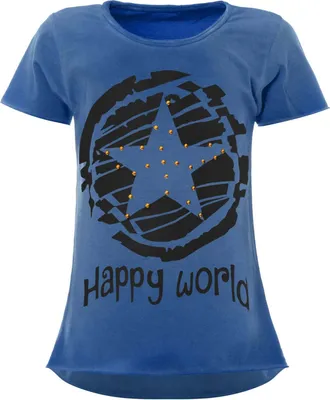 Produktbild von BEZLIT Mädchen T-Shirt mit Motiv Druck und Kunstperlen Blau 116
