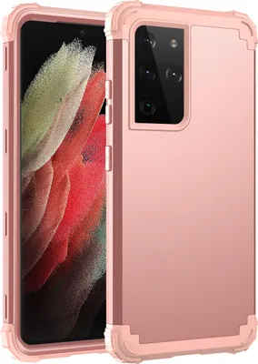 Image de Etui pour Samsung Galaxy S21 Ultra 5G Hybride 3in1 PC et TPU résistant aux chocs, étui durable Rose gold